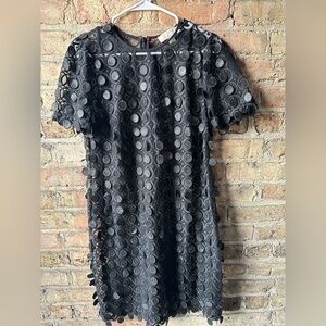 MICHAEL Michael Kors Black Textured Circle Mini Dress